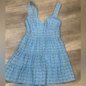 Forever 21 Blue Eyelet Mini Dress